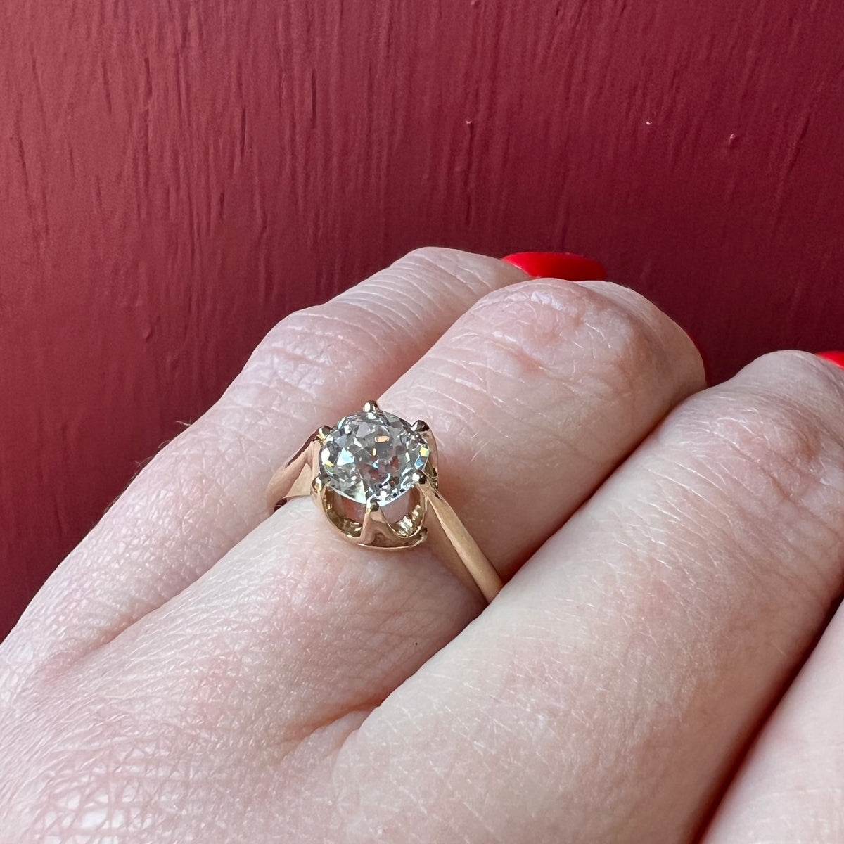 Sparkling 19thc 1.17ct OMC Diamond Solitaire