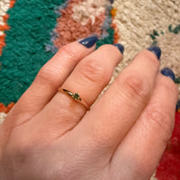 Dainty Emerald & Gold Solitaire Ring