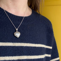 Engraved Chubby Heart-Shaped Silver Locket