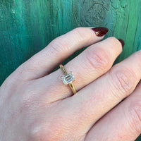 Lovely 18k Yellow Gold Emerald Cut Diamond Solitaire