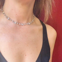 Glamorous Art Deco Crystal & Sterling Silver Choker