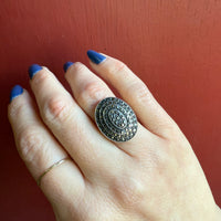 Glittering Marcasite & Sterling Silver Art Deco Ring