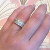 Deluxe Double Row Princess Cut Diamond & 18k Gold Band