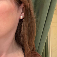 Luxurious Pearl & Diamond Stud Earrings