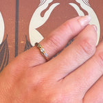 Dainty Diamond Band with Colorful Leaves