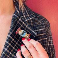 Red White & Blue Retro Brooch
