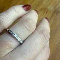 Diamonds & Flowers Platinum Retro Band