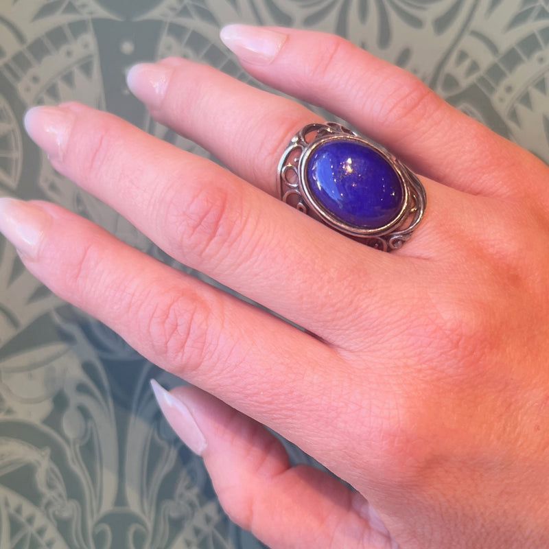 Enchanting Elven Lapis & Sterling Silver Ring