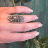 Petrified Wood in Sterling Silver Statement Ring