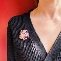 Pink & Purple Pinwheel Costume Brooch