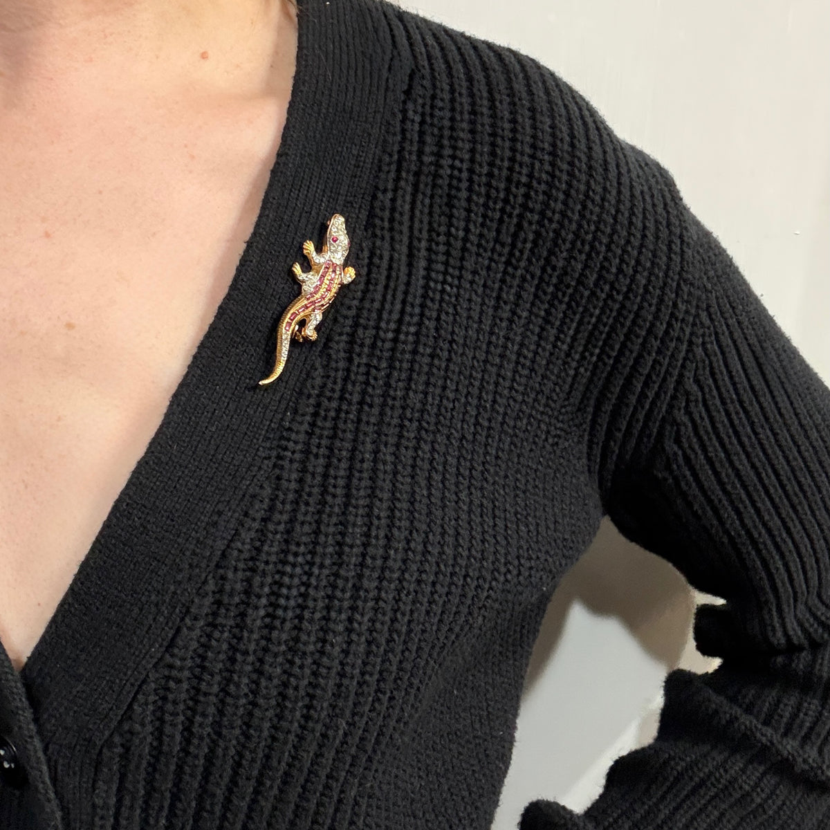 Rascally Reptile Art Deco Brooch