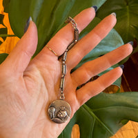 Japonesque Coin Silver Fob and Chain