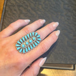 Incredible Zuni Turquoise Petit Point Ring