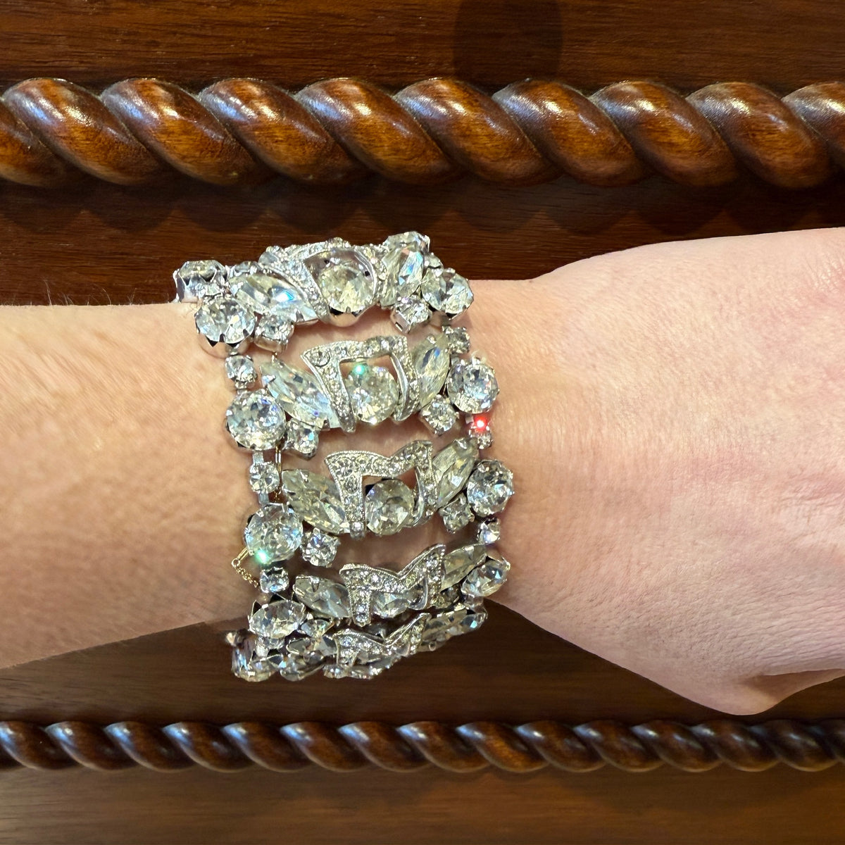 Fabulous Wide Rhinestone Costume Bracelet