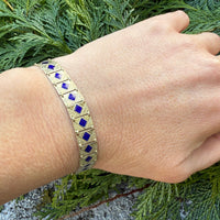 Subtle Art Deco Gold and Enamel Bracelet