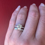 Pale Yellow 1.50ct Diamond in Icy Platinum Wedding Set