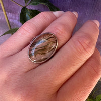 Simple Sterling Ring with Moss Agate
