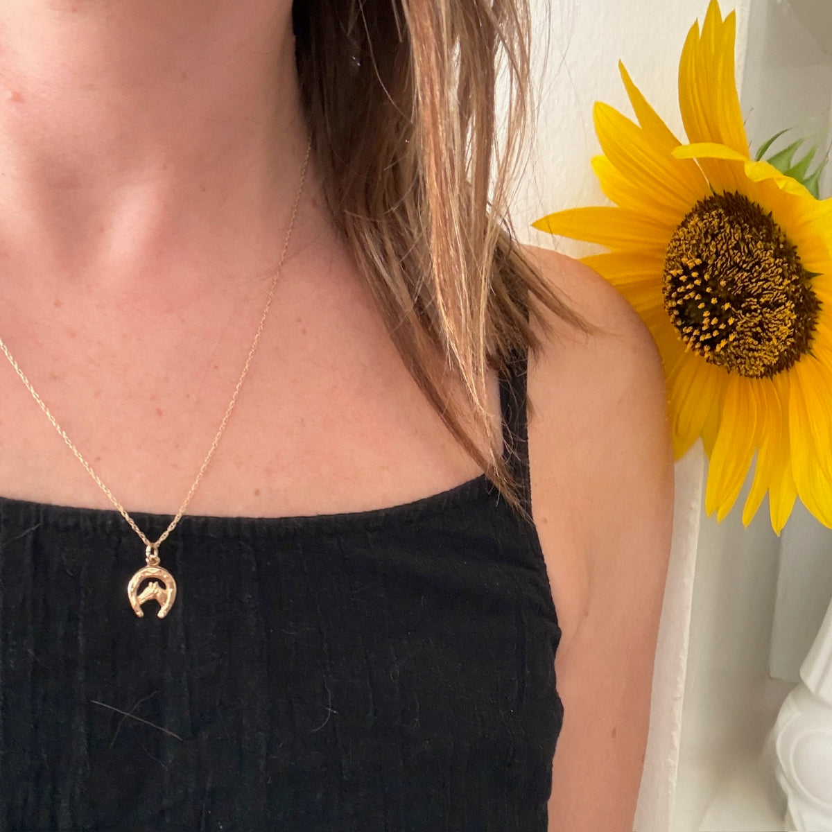 Lucky Little Horse & Shoe 14k Gold Charm
