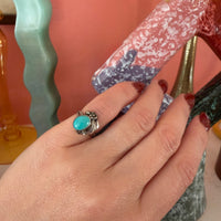 Mini Navajo Turquoise & Sterling Ring Size 3.5