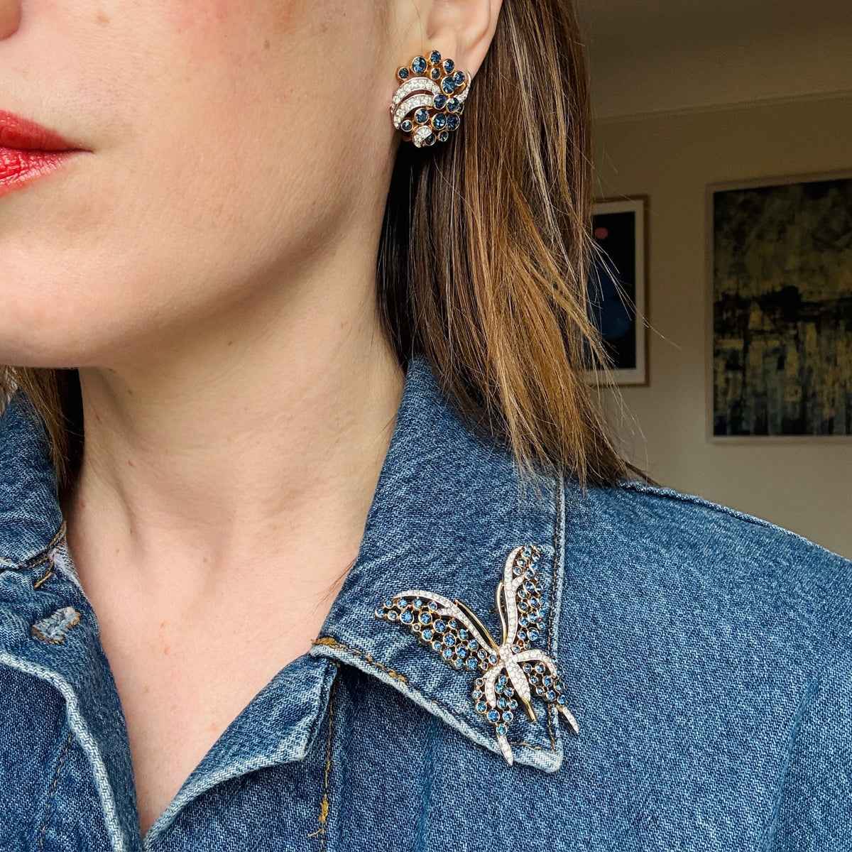 Ethereal Butterfly & Earring Set by Crown Trifari