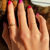 Delicate Edwardian Gold & Pearl Solitaire Ring