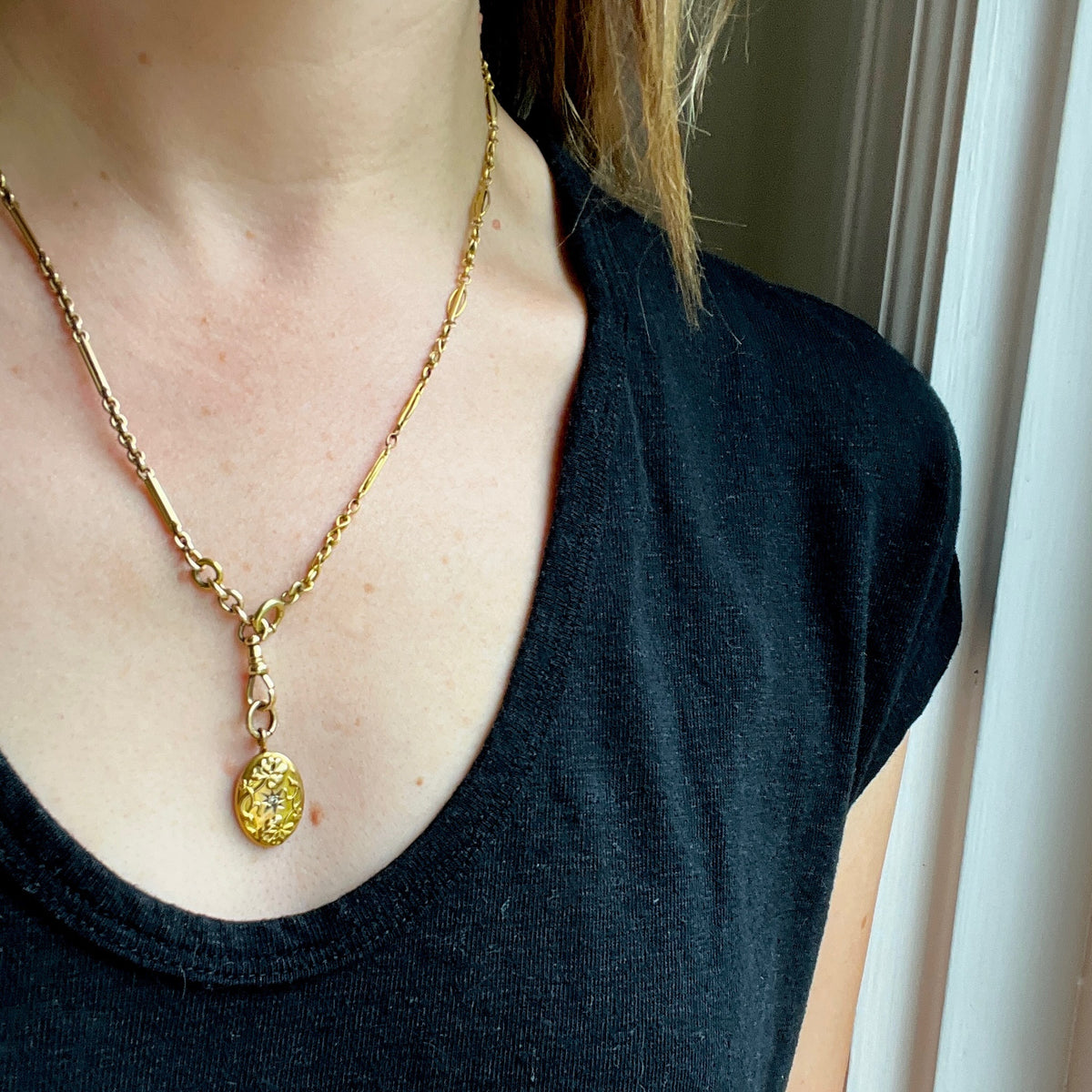 Lucky Star Four-Leaf Clover Gold & Diamond Pendant