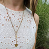 18k Gold Engraved French Hook on Rolo Chain by Ancient Influences