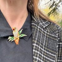 Sassy Sterling Song Bird Fur Clip by Coro