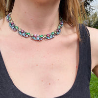 Springtime Pastel Rhinestone Choker by Lisner
