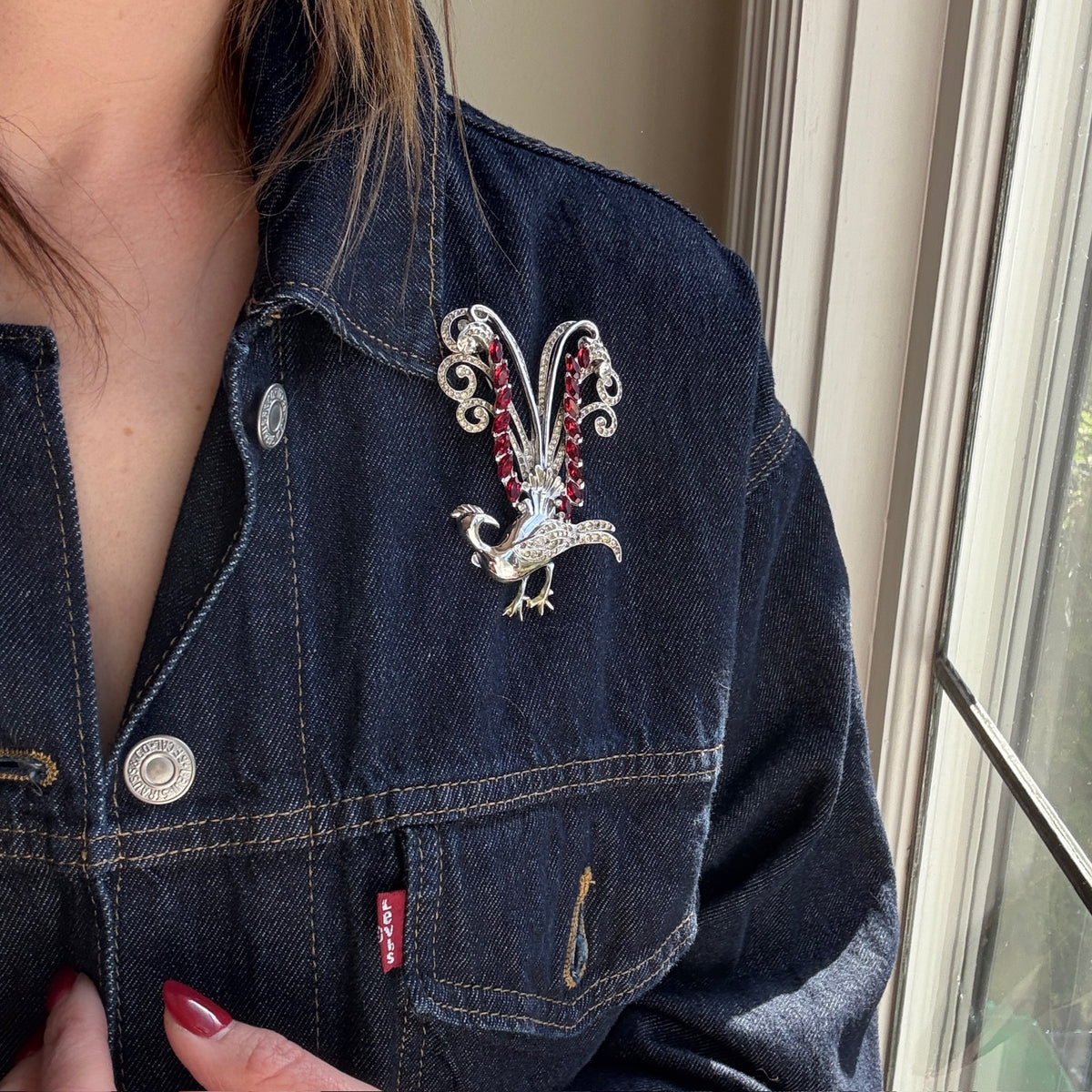 Proud Peacock Costume Brooch by Coro