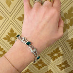 Glamorous Faux Emerald Costume Bracelet by Trifari