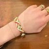 "X" Link Bracelet with Red & White Baguettes by Trifari