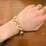 "X" Link Bracelet with Red & White Baguettes by Trifari