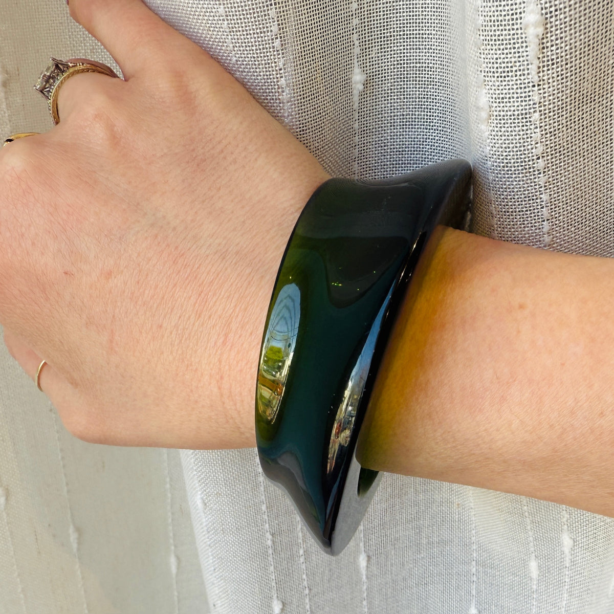 Plastic Fantastic Poison Green Lucite Bangle