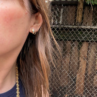 Gold Emerald and Diamond Cuff Earrings