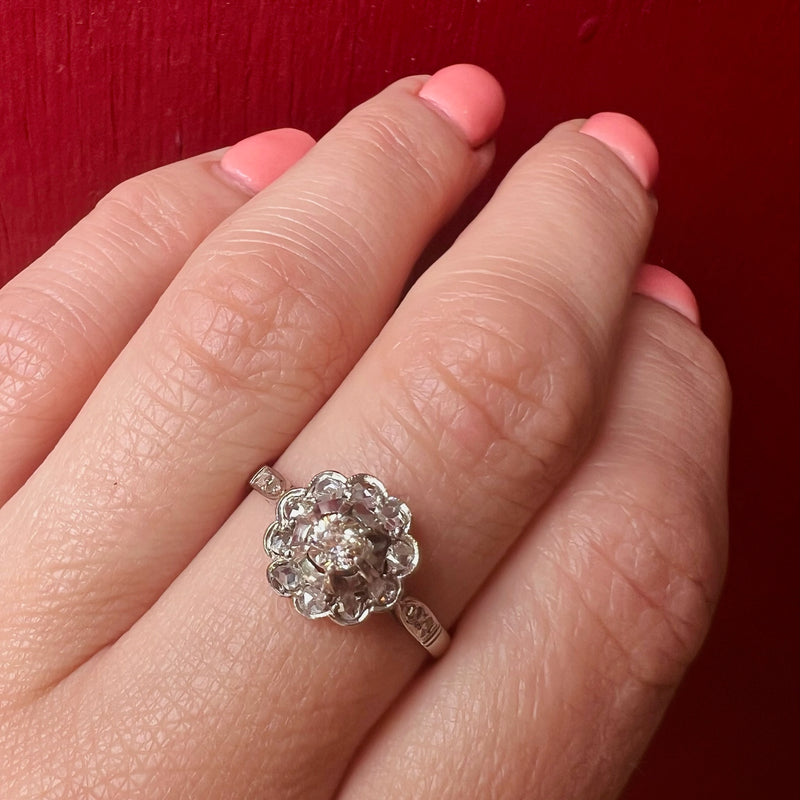 Isabella antique old mine cut diamond engagement ring – The Vintage Ring  Company