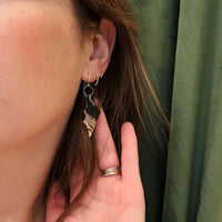 Dramatic Bat Wing Agate & Sterling Earrings by Brin