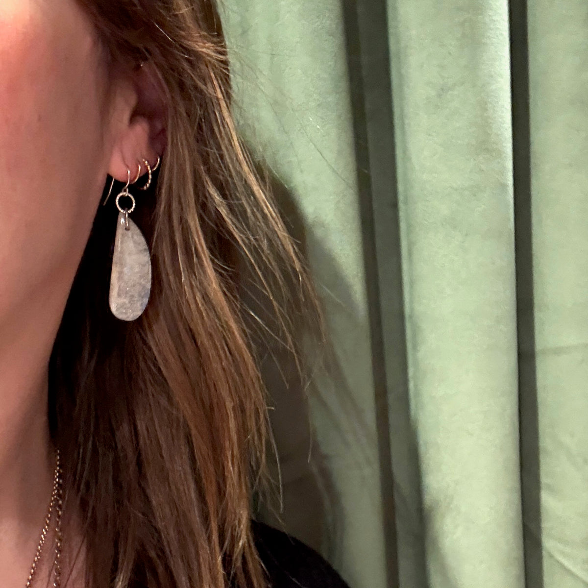 Shimmering Moonstone & Sterling Silver Earrings by Brin