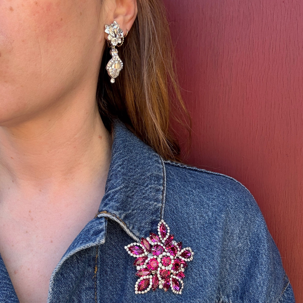Sassy Sparkling Rhinestone Chandelier Earrings by Weiss