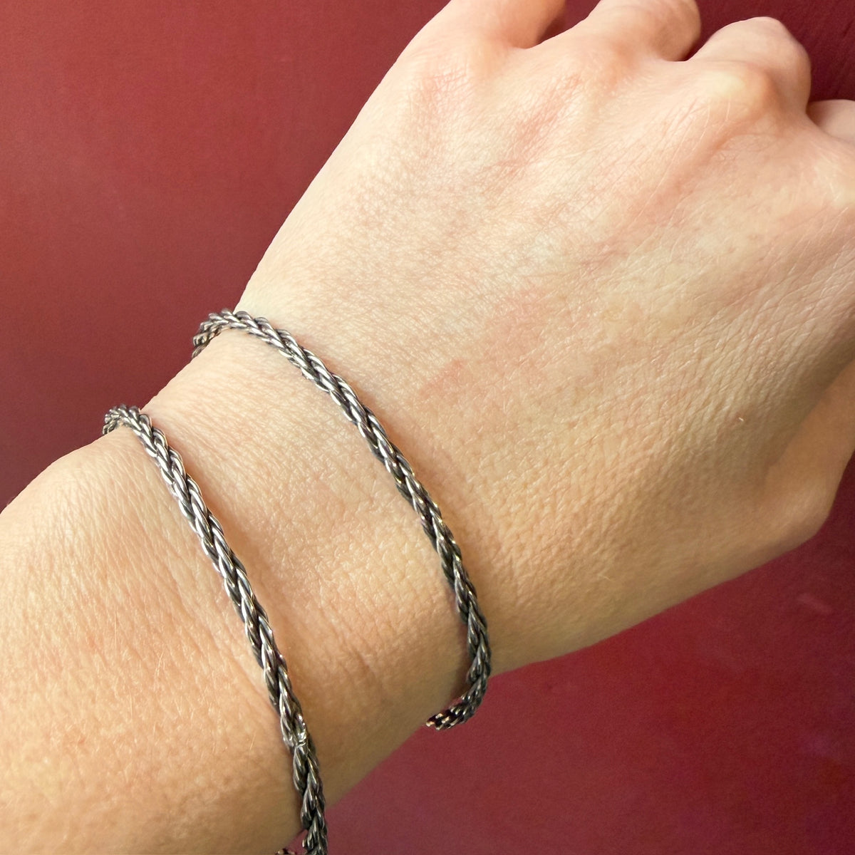Twisted Sterling Silver Wire Bangle Bracelet