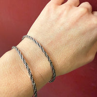 Twisted Sterling Silver Wire Bangle Bracelet