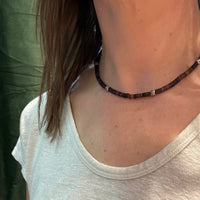 Navajo Brown Heishi Shell & Sterling Bead Necklace