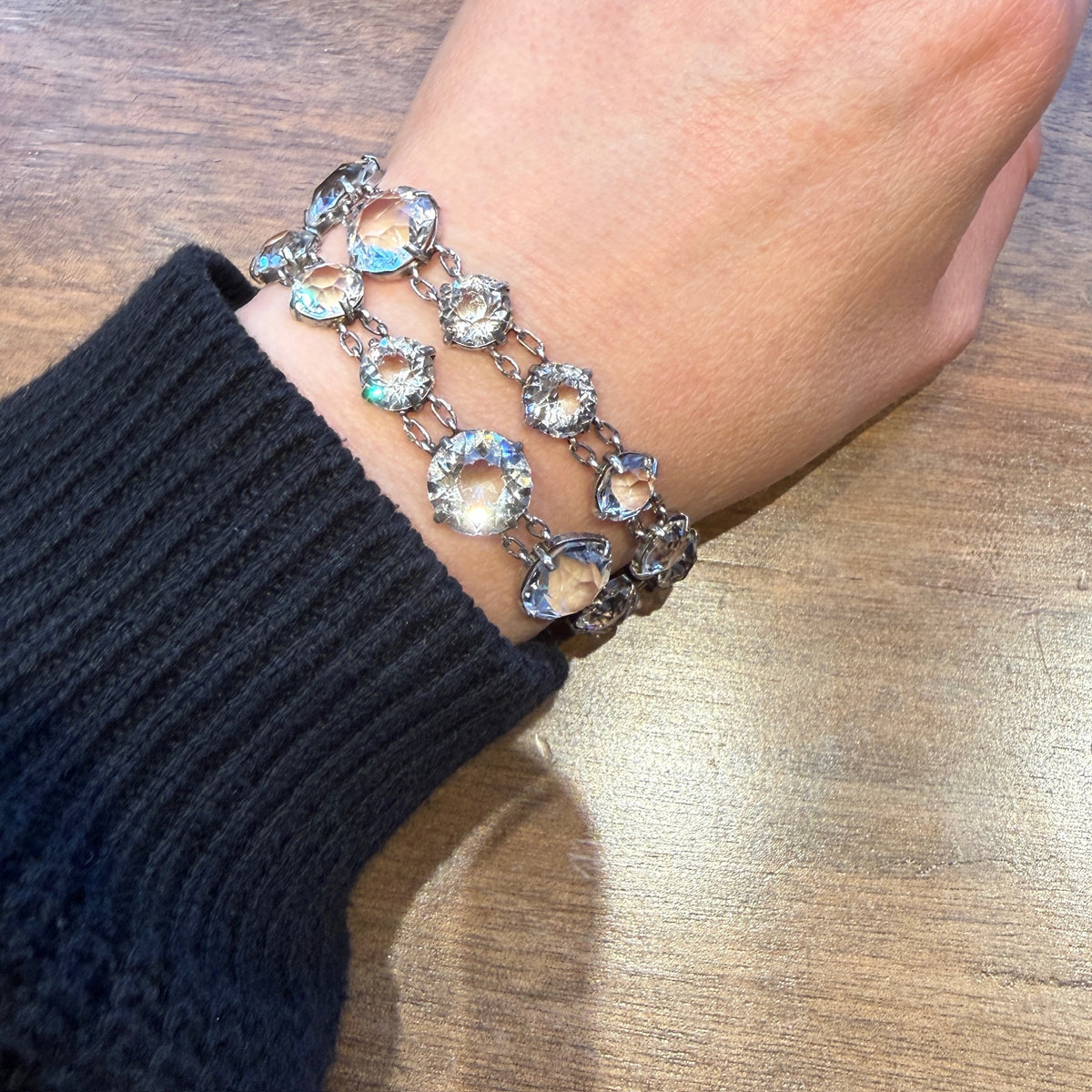 Irresistible Rock Crystal & Sterling Art Deco Bracelet