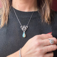 Gorgeous Antique Diamond and Opal Edwardian Necklace
