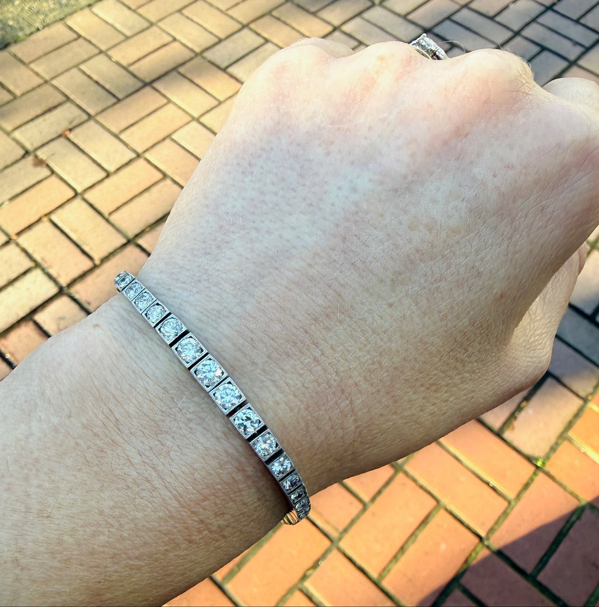 Simply Stunning 1950s Platinum Diamond Bracelet