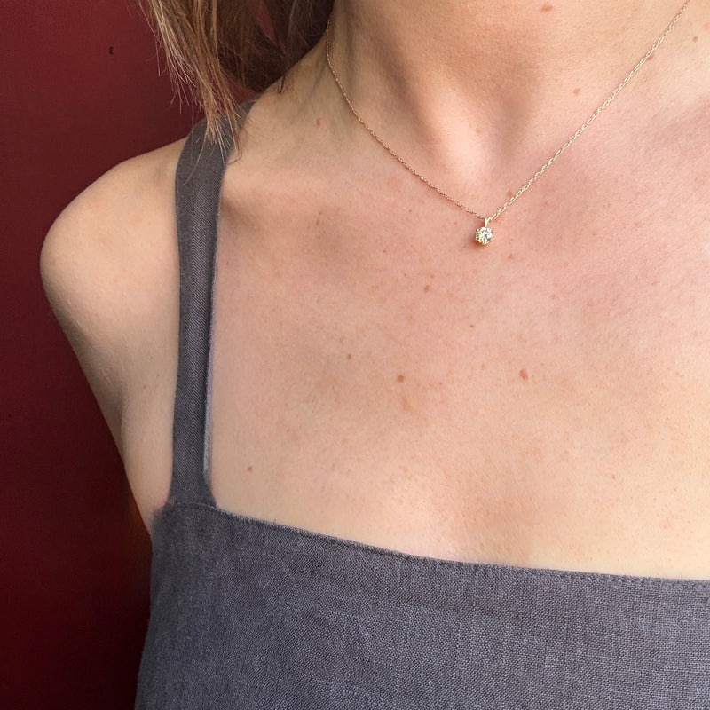 Sparkling Yellow Diamond Solitaire Pendant