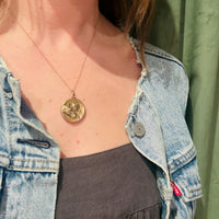Art Nouveau Locket A Lady and Horse 14k