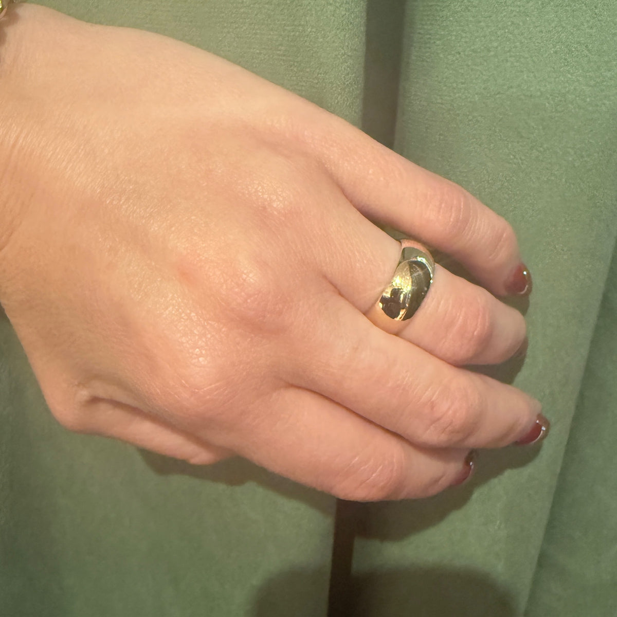 "Perfect Love" Wide 14k Gold Band Size 7
