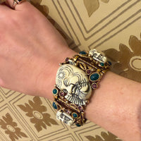Elaborate Noh Mask Bracelet by Selro