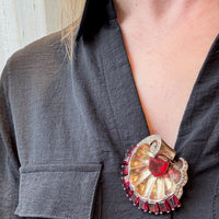 Retro Silver Gilt Sea Shell Fur Clip by Boucher